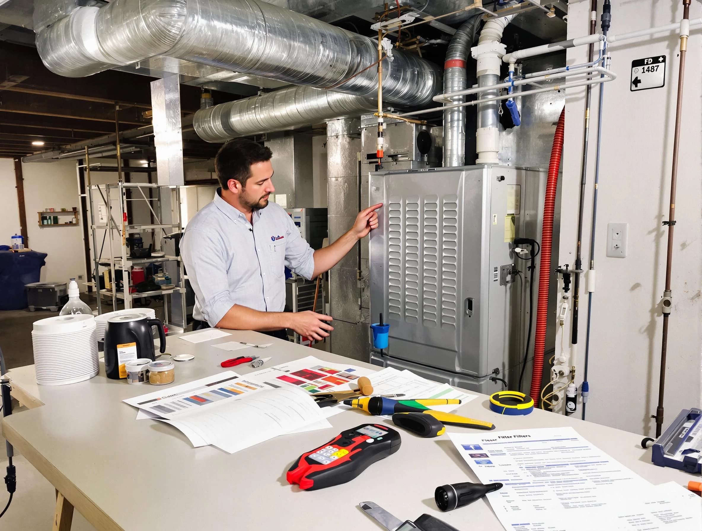 Penn Hills Air Duct Cleaning inspector conducting detailed filter system evaluation using professional diagnostic tools in Penn Hills