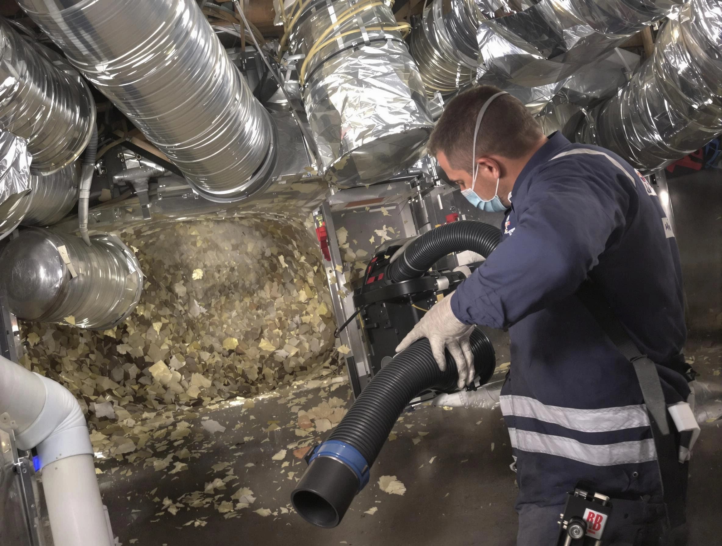 Penn Hills Air Duct Cleaning specialist operating negative pressure cleaning equipment for thorough duct maintenance in Penn Hills
