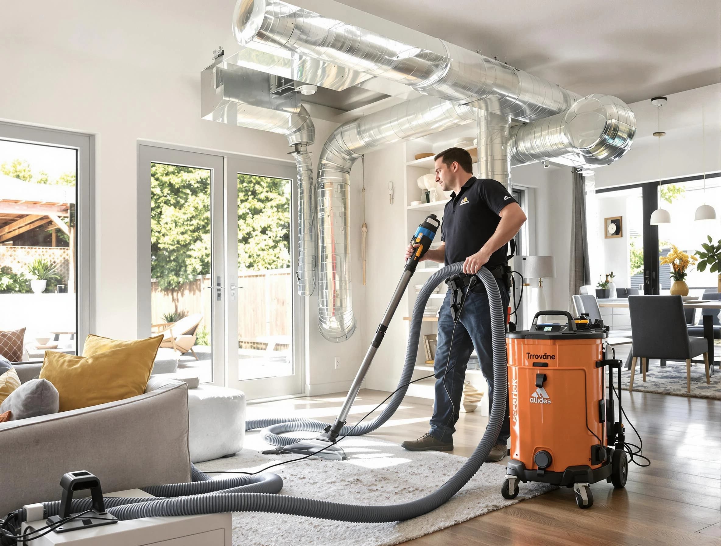 Penn Hills Air Duct Cleaning specialist performing thorough residential duct cleaning using advanced equipment in Penn Hills